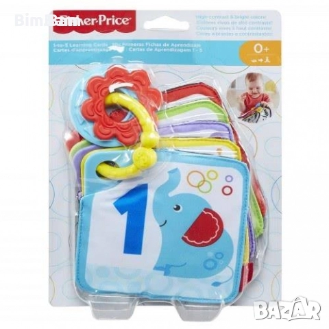 Мека образователна книжка - Карти с числа и животни / Fisher Price