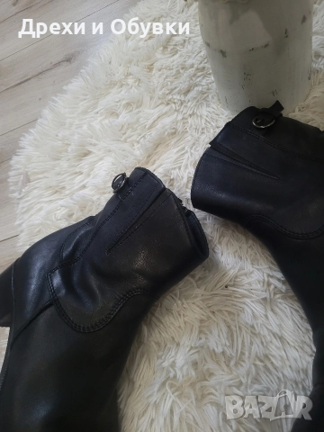Черни боти естествена кожа 38 номер , снимка 4 - Дамски боти - 52686036