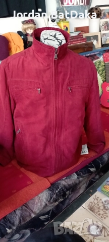 Бордо кожено велур яке М#