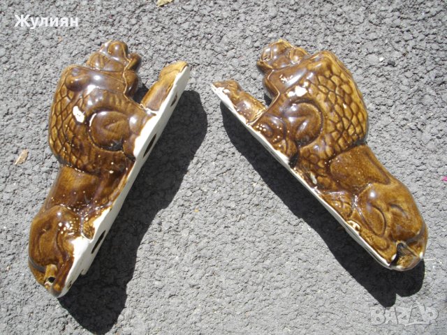 ДВА ЛЪВА СТАР БЪЛГАРСКИ ПОРЦЕЛАН, снимка 8 - Антикварни и старинни предмети - 41979208