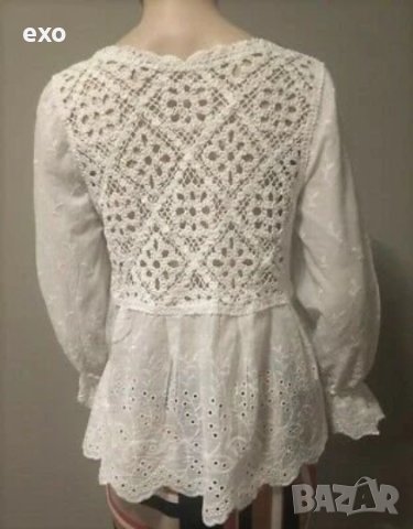 Красив топ с дантела, Памучна блуза дантела, памучна блуза бродерия, снимка 8 - Корсети, бюстиета, топове - 41078105
