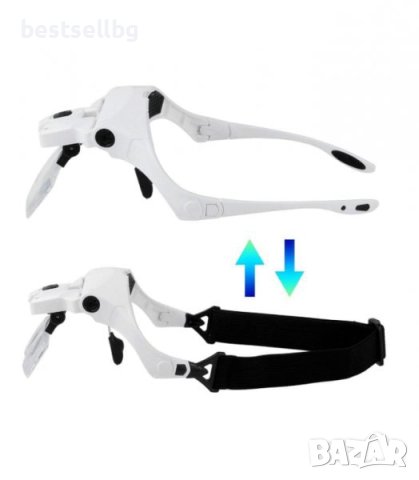 Лупа за глава очила LED осветление за четене шиене бродиране, снимка 6 - Други инструменти - 41320175