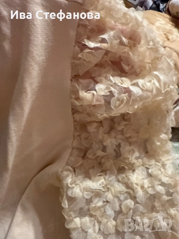 Нова бежова телесна nude елегантна блуза zara Zara Зара 5Д 3D цветя , снимка 9 - Блузи с дълъг ръкав и пуловери - 52483531