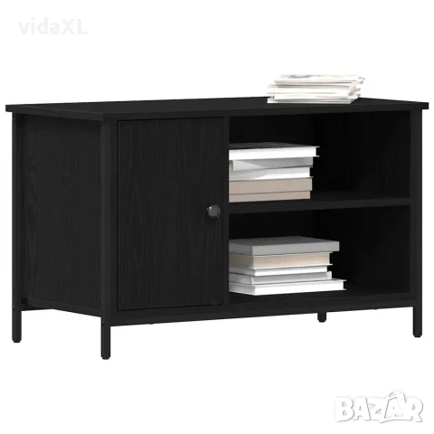 vidaXL ТВ шкаф 80 x 40 x 50 cm Черен дъб Инженерна дървесина, снимка 3 - Секции и витрини - 56148356