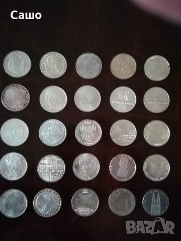 Сребърни монети 5 марки ФРГ всички 1966-1979 г.