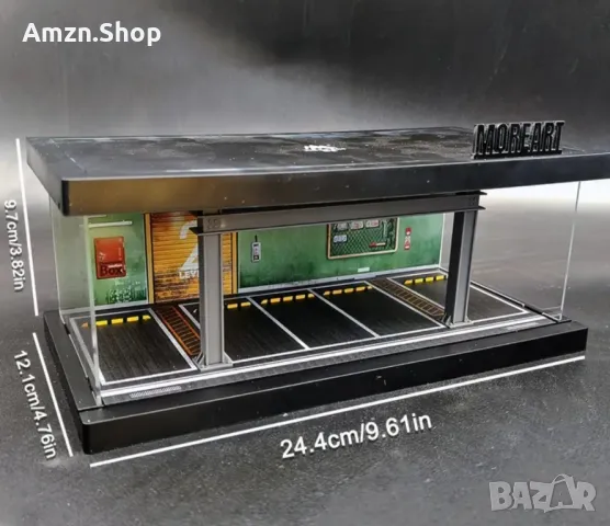 Паркинг витрина гараж за Hot Wheels колички Акрилен Дисплей с Led за 1:64 колекционерски коли, снимка 7 - Колекции - 50241055