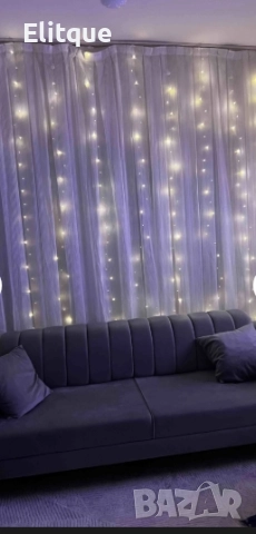 Коледна завеса от лампички – 320 LED светлини (3 м × 3 м) , снимка 4 - Декорация за дома - 52908990