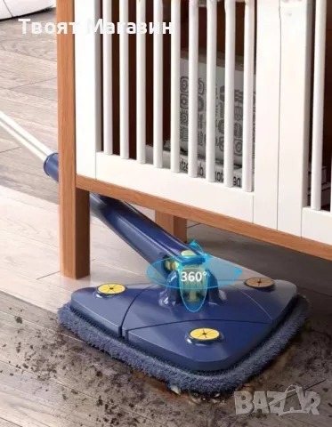 Разтегателен триъгълен MOP за почистване  360° с 3 резервни подложки, снимка 3 - Други стоки за дома - 48545321