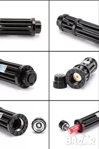 Супер Мощен Син Акумулаторен Лазер Пойнтер 50000mW Палещ Клечка Горящ Балон 2х18650 21СМ 20000 Метра, снимка 11 - Оборудване и аксесоари за оръжия - 48069482