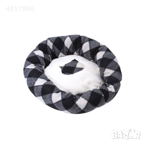 Легло за котки, Кръгло, Черен-Бял, 47см 