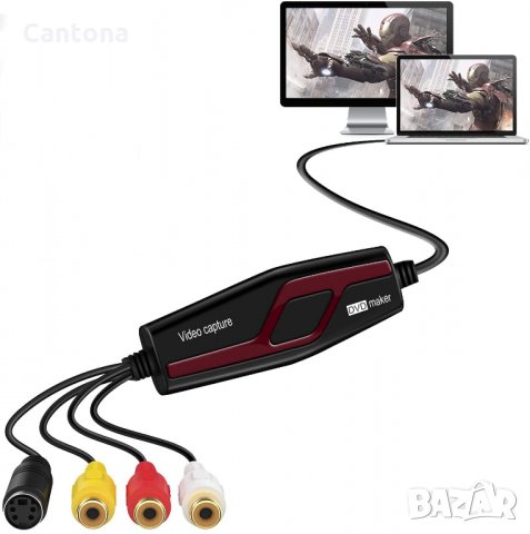 USB адаптер за редактиране и запис на аналогово аудио и видео, RCA S - Video, DVD Maker