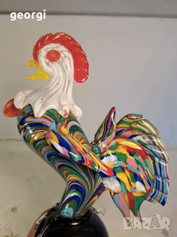 стъклен петел Murano, снимка 5 - Декорация за дома - 50837765