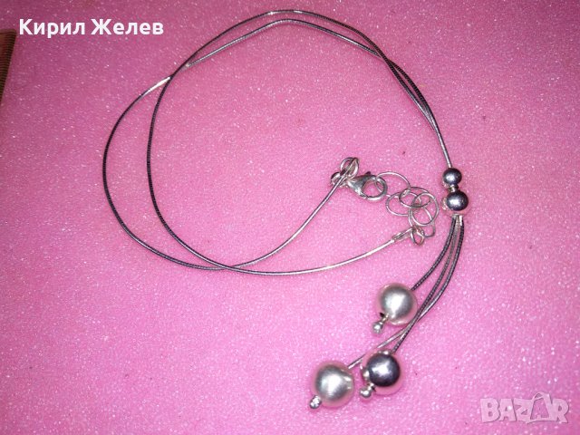 ИТАЛИАНСКО НЕЖНО СРЕБЪРНО КОЛИЕ СРЕБРО 925 с БЯЛА ПОЗЛАТА 43231, снимка 8 - Колиета, медальони, синджири - 44394080