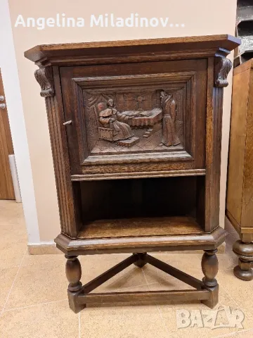 Винтидж ъглов шкаф с богата дърворезба , снимка 8 - Шкафове - 49441215