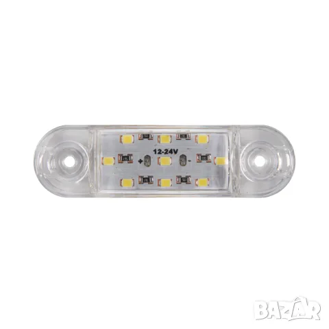 LED габарит 9 LED 84 mm 12-24V за страничен монтаж с бяла светлина