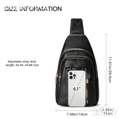 Дамска чанта през рамо черна голям капацитет водоустойчива, снимка 5 - Чанти - 53472840