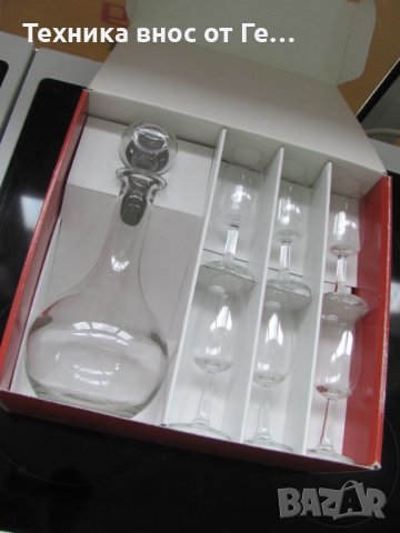 чаши и бутилка комплект - сервиз за аперетив кристално стъкло, снимка 7 - Сервизи - 40938418