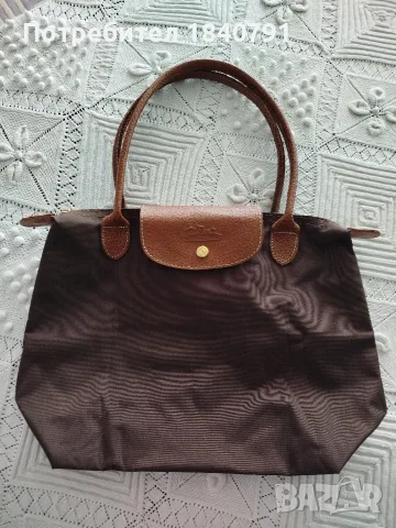 Longchamp Le Pliage  - размер М, дълги дръжки. Кафява, снимка 9 - Чанти - 55901481