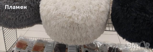 Надуваем пуф за сядане табуретка 38x20см до 100 кг. Бял сив черен, розов, снимка 4 - Дивани и мека мебел - 39435467