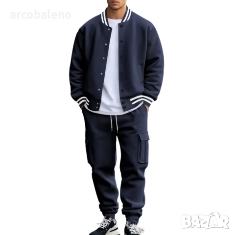Мъжки есенно-зимен комплект от две части, бейзболно яке и панталон, 5цвята , снимка 6 - Спортни дрехи, екипи - 51563342
