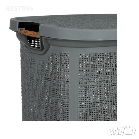 Декоративен кош за пране, Пластмаса, Тъмно сив , снимка 3 - Органайзери - 48996898