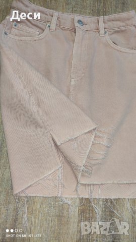 розова дънкова поличка на H&M, снимка 4 - Поли - 41342379