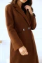 Дамско дълго елегантно кафяво палто с класическа кройка, снимка 4