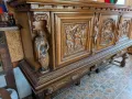 Антикварен дъбов масивен бюфет в стил Неоренесанс, снимка 13