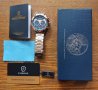 Foxbox Gold Blue 0017 Луксозен мъжки кварцов часовник с метална верижка, снимка 7