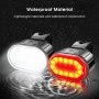 Комплект акумулаторни, водоустойчиви LED светлини за велосипед USB-078, снимка 5