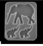 Слон слонче 3 слончета силиконов молд форма фондан смола шоколад гипс висулка колие декор, снимка 2