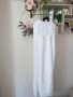 Нова дълга елегантна бяла рокля за всякакъв повод с декорация 3Д орнаменти памук полиестер , снимка 3
