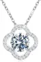 Дамско колие от сребро с 1 ct моасанит D/VVS1 и кръгла шлифовка, снимка 1