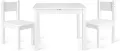Детска маса и 2 стола от дърво - Бяло - столче за хранене за деца, снимка 1