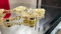 Van Cleef & Arpels VCA Gold Clear and Diamond 5 Motifs Vintage Alhambra Дамска Гривна, снимка 10