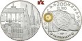 200 евро  3 унции сребърна монета със златна холограма “Германия“ 1997, снимка 1 - Нумизматика и бонистика - 42274515
