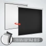 Екран за проектор Jago® - ръчно падащ, прибиращ се, 16:9/4:3/1:1, HD 4K 3D - (178x178 cm - 99", снимка 4