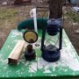 Антикварен газов фенер и газена лампа, снимка 1 - Антикварни и старинни предмети - 44395571
