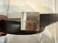 Черен колан Replay с метална квадратна катарама, снимка 1