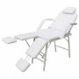 Стол за процедури с регулируеми поставки за краката, бял, снимка 1 - Столове - 44691927