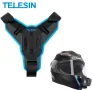 TELESIN Стойка за мотоциклетна каска GoPro mount монтаж държач без лепене за екшън камера , снимка 1