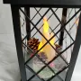5352 Голям декоративен Led фенер лампа с реалистични свещи и шишарки, 36 см, снимка 7