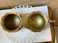 Прекрасен комплект от латиера и захарница от месинг, с маркировки от Англия, снимка 11