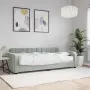 vidaXL Канапе с матрак, светлосиво, 90x190 см, кадифе, снимка 2