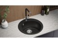 Кръгла Кухненска Мивка от гранит модел Пиза 45 500 x 500 mm - Черна, снимка 8