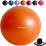 Гимнастическа топка, фитнес топка, крачна помпа, 85 см, оранжева, снимка 1 - Йога - 34389233