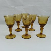 Ретро стъклени чашки цветно стъкло, снимка 1 - Антикварни и старинни предмети - 35985173