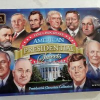 Метална кутия от шоколади с американски президенти, снимка 1 - Колекции - 34643528