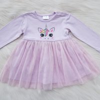Бебешка рокля с тюл Еднорог 4-6 месеца, снимка 1 - Бебешки рокли - 40224318
