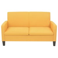 Двуместен диван, 135х65х76 см, жълт, снимка 2 - Дивани и мека мебел - 41739864